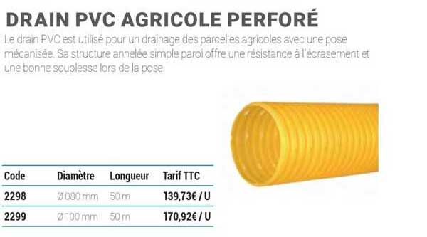 drain pvc agricole perforé