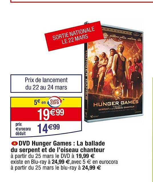 dvd hunger games : la ballade du serpent et de l'oiseau chanteur