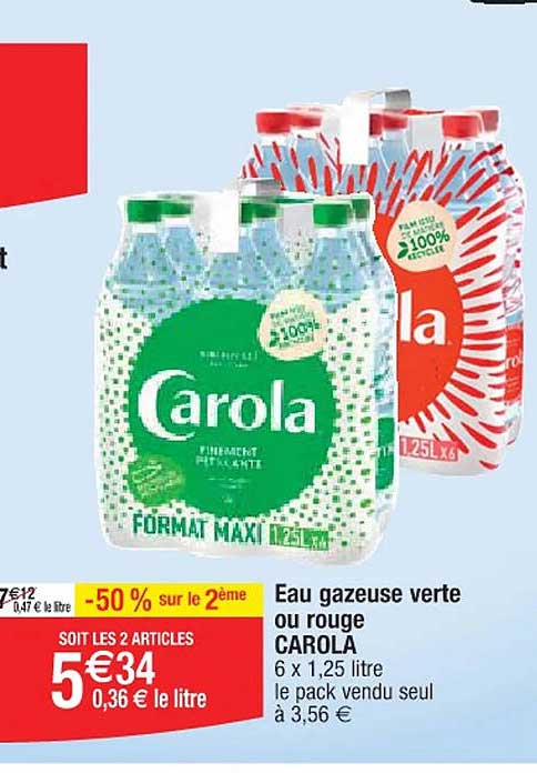 Eau Gazeuse Verte Ou Rouge Carola
