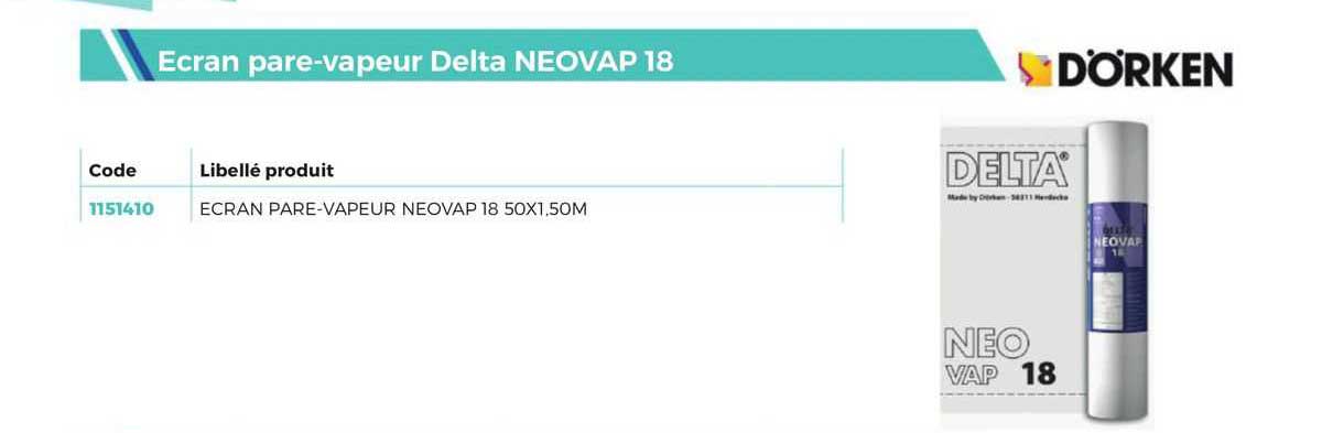 écran pare-vapeur delta neovap 18 dörken