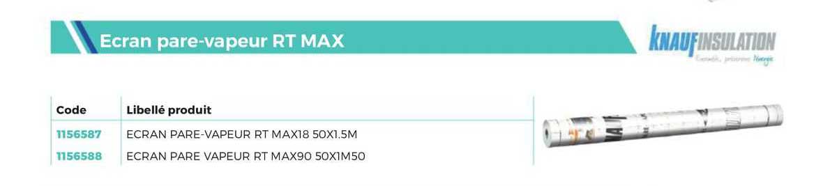 écran pare-vapeur rt max knaufinsulation
