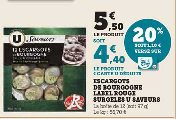 Escargots De Bourgogne Surgeles U Saveurs