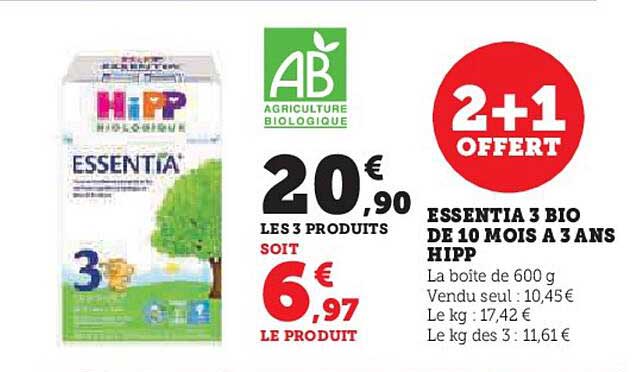 essentia 3 bio de 10 mois à 3 ans hipp