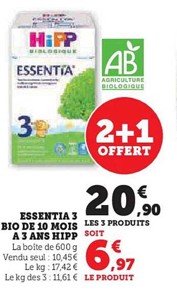 essential 3 bio de 10 mois à 3 ans hipp