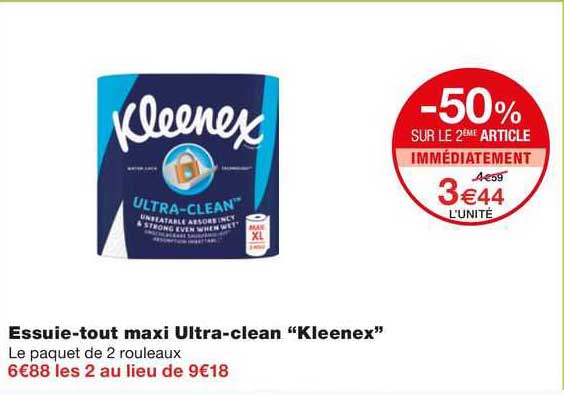 essuie-tout maxi ultra-clean "kleenex"