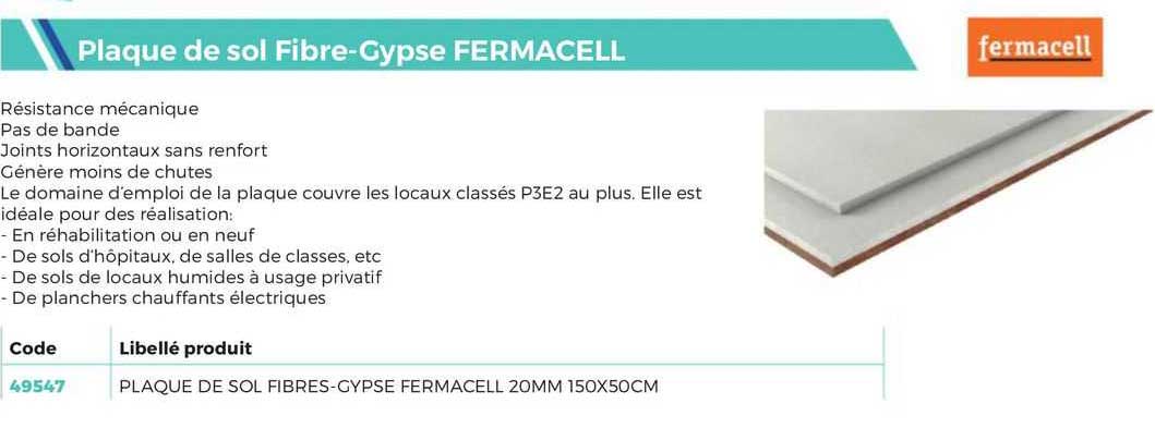 fermacell plaque de sol fibre-gypse