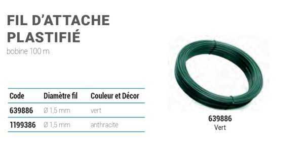 fil d'attache plastifié