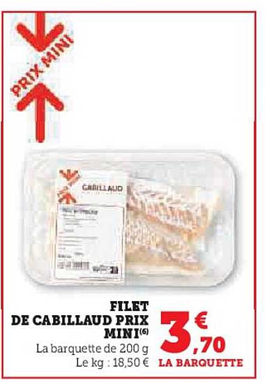 filet de cabillaud prix mini