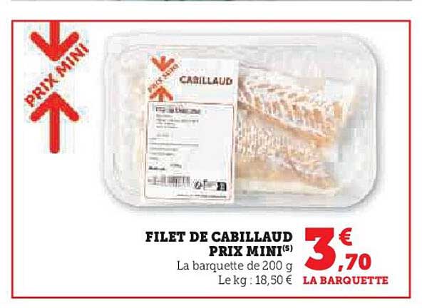 filet de cabillaud prix mini