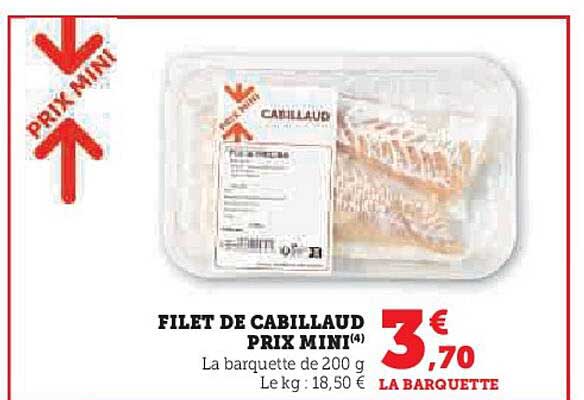 filet de cabillaud prix mini