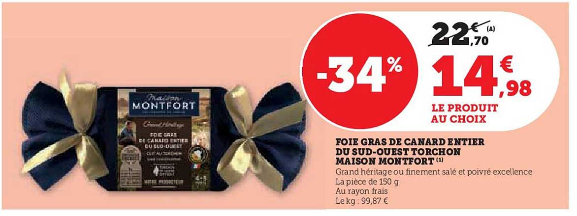 foie gras de canard entier du sud-ouest torchon maison montfort