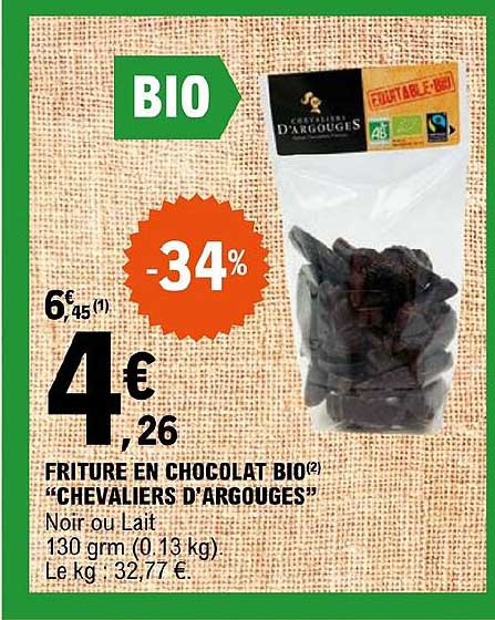 friture en chocolat bio "chevaliers d'argouges"