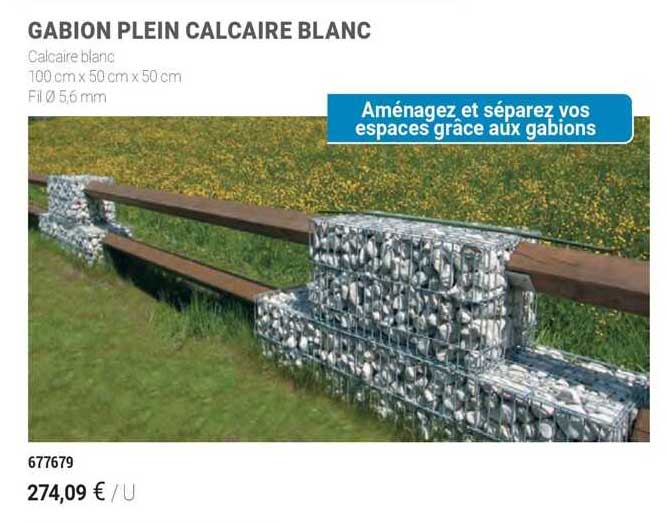 Gabion Plein Calcaire Blanc