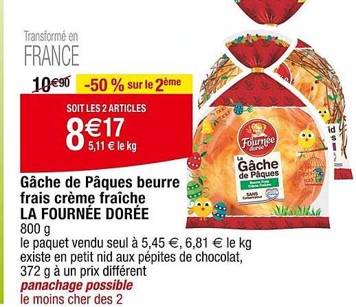 gâche de pâques beurre frais crème fraîche la fournée dorée