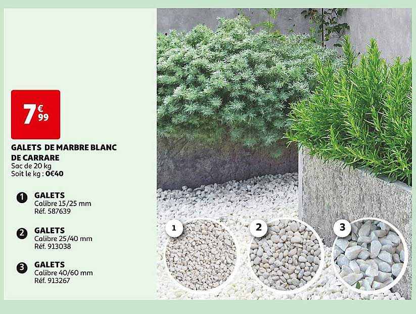 galets de marbre blanc de carrare