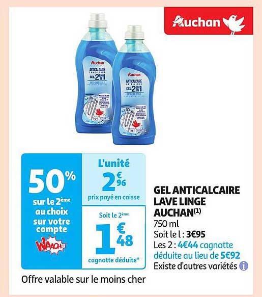 gel anticalcaire lave linge auchan
