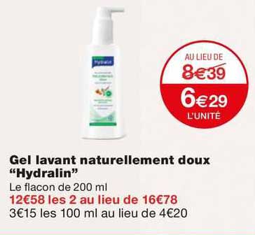 gel lavant naturellement doux "hydralin"