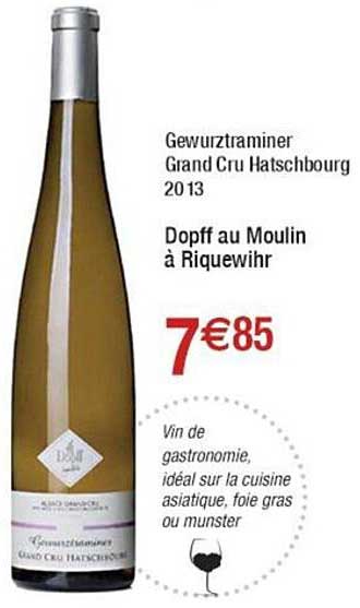 gewurztraminer grand cru hatschbourg 2013 dopff au moulin à riquewihr