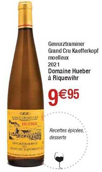 gewurztraminer grand cru kaefferkopf moelleux 2021 domaien hueber à riquewihr