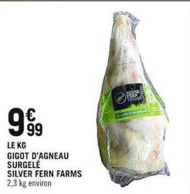 gigot d'agneau surgelé silver fern farms