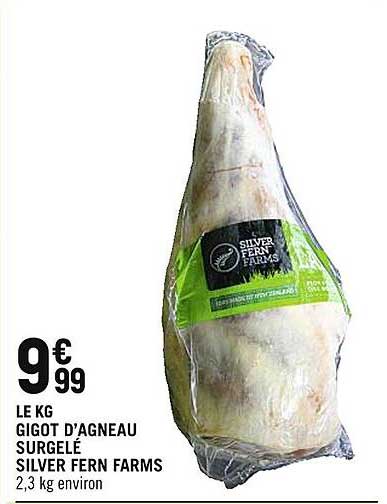 gigot d'agneau surgelé silver fern farms