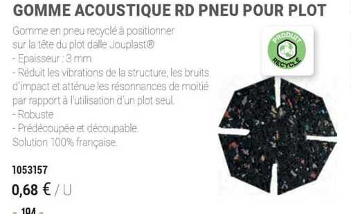 gomme acoustique rd pneu pour plot