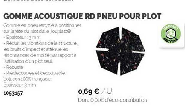 gomme acoustique rd pneu pour plot