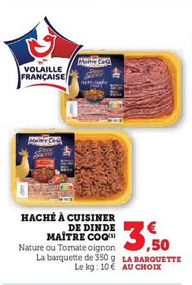 haché à cuisiner de dinde maître coq