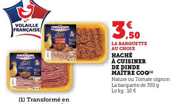 haché à cuisiner de dinde maître coq