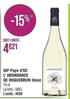 igp pays d'oc l'abondance de roquebrun blanc