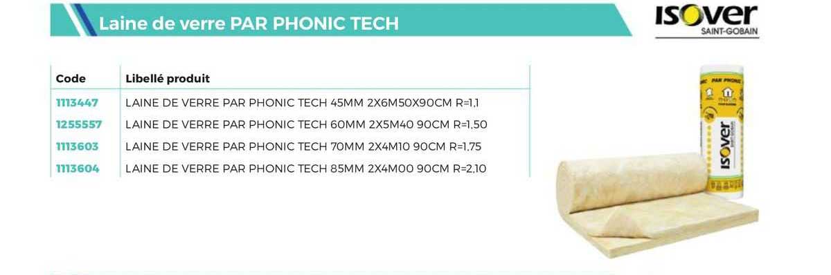 isover laine de verre par phonic tech