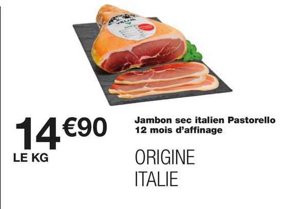 jambon sec italien pastorello 12 mois d'affinage
