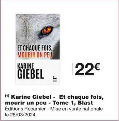 karine giebel - et chaque fois, mourir un peu - tome 1, blast