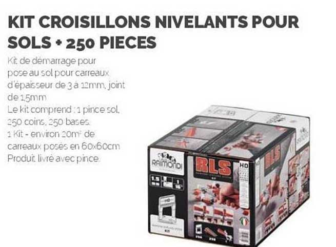 kit croisillons nivelants pour sols + 250 pieces