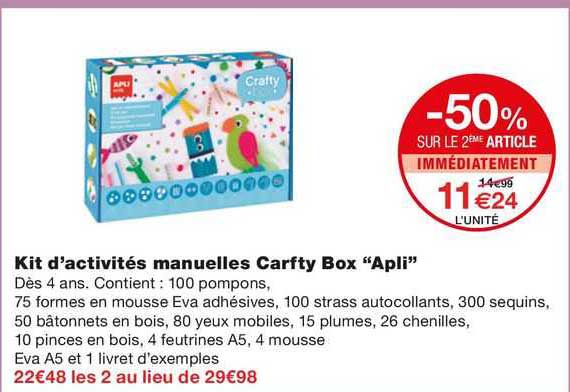 kit d'activites manuelles carfty box "apli"