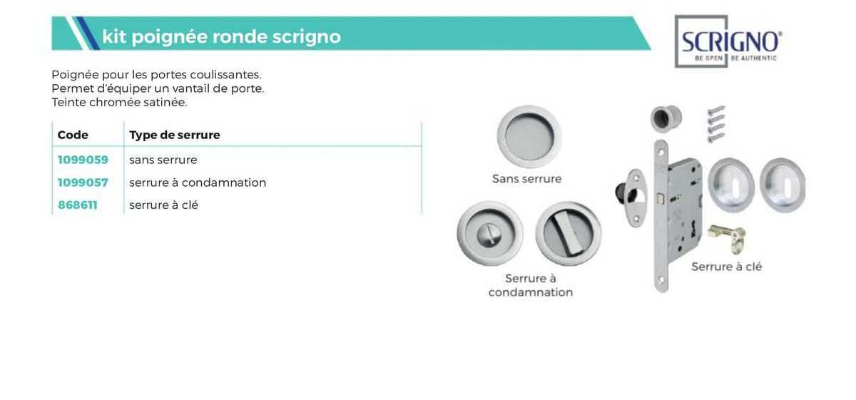 kit poignée ronde scrigno