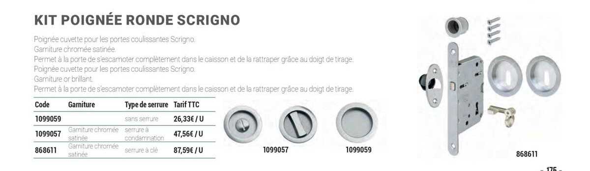 kit poignée ronde scrigno