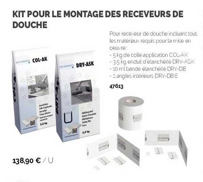 kit pour le montage des receveurs de douche