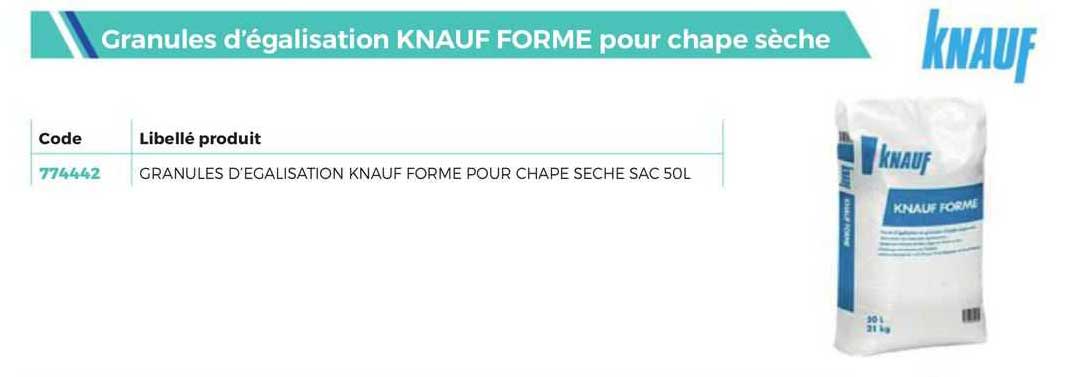 knauf granules d'égalisation knauf forme pour chape sèche