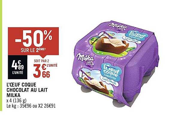 L'œuf Coque Chocolat Au Lait Milka