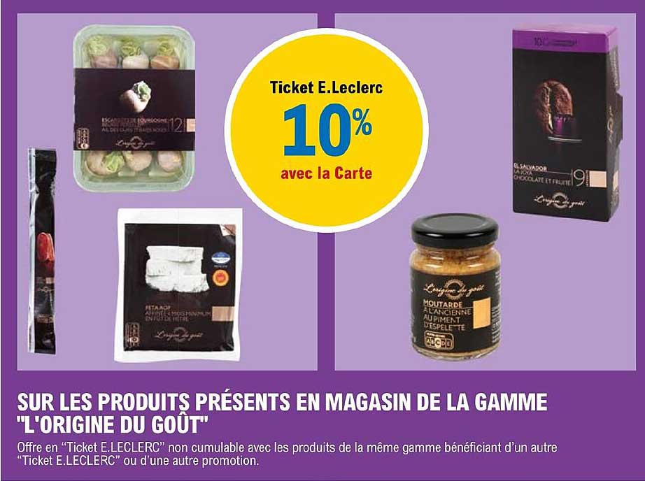 la gamme "l'origine du goût"
