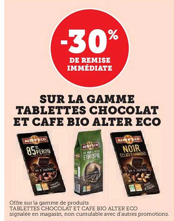 la gamme tablettes chocolat et café bio alter eco