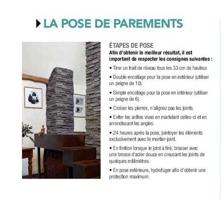 la pose de parements