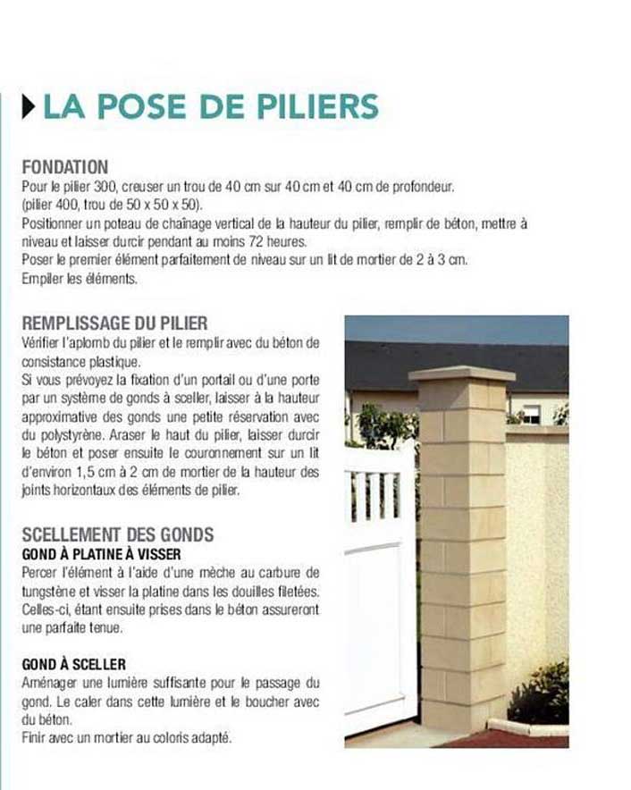 la pose de piliers