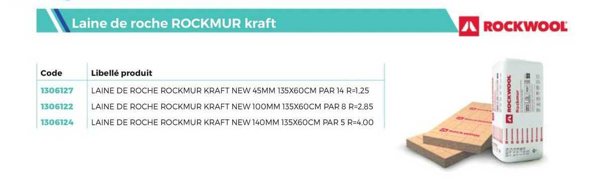 laine de roche rockmur kraft rockwool