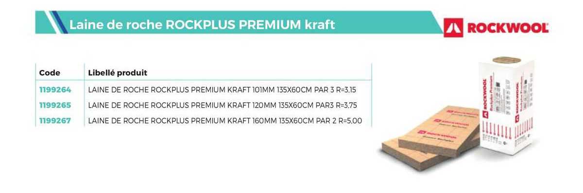 laine de roche rockplus premium kraft rockwool
