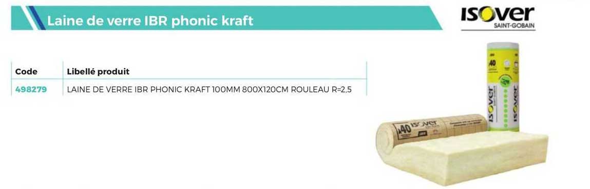 Laine De Verre Ibr Phonic Kraft Isover