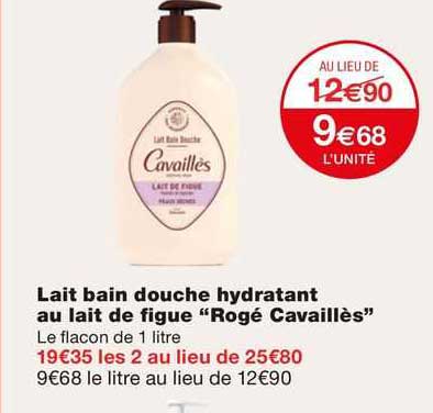 lait bain douche hydratant au lait de figue "rogé cavaillès