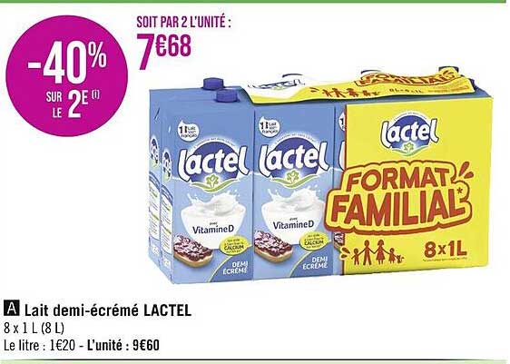 lait demi-écrémé lactel