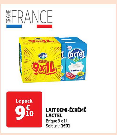lait demi-écrémé lactel